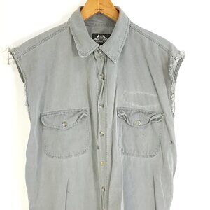 Vtg Bike Week Daytona Beach Graphic Shirt Vest Men's XL Gray Thrashed 2004